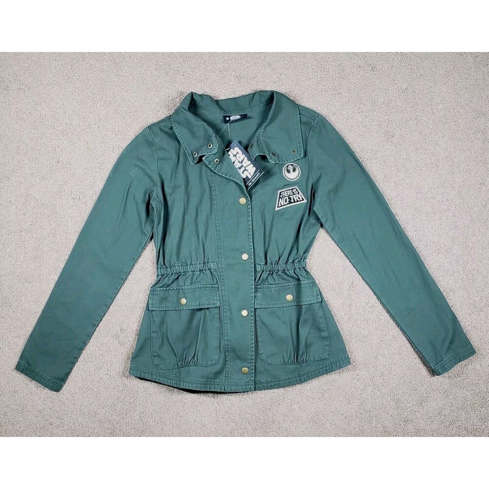 Star Wars Her Universe Military Jacket Utility Green Patches No Try Yoda Size XS